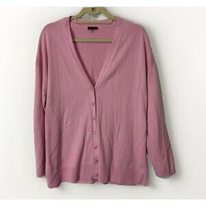 Talbots Pink Long Sleeve Button Up Girlfriend Cardigan XL Preppy Soft Girl